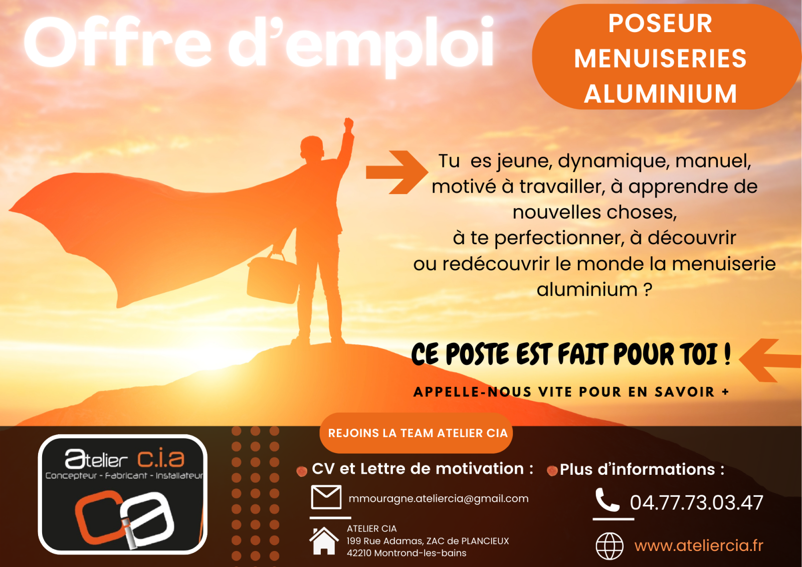 OFFRE D'EMPLOI POSEUR MENUISERIES ALUMINIUM